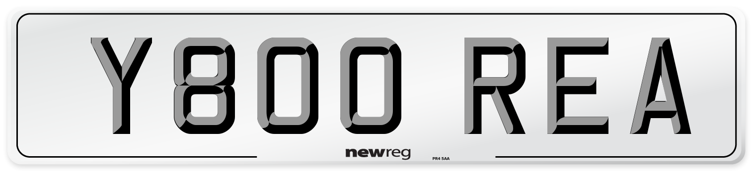 Y800 REA Number Plate from New Reg